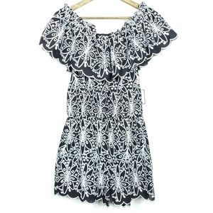 Laundry By Shelli Segal Black and White Patterned Jumpsuit